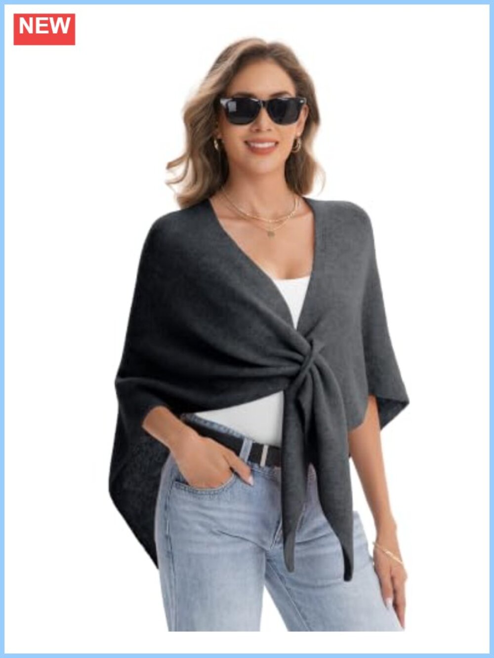 Pashmina Blend Triangle Shawl Wrap Knit Cape for Evening Dresses